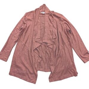Maurices Womens XL Mauve Dusty Rose Pink Waffle Knit Open Cardigan Flowy Top